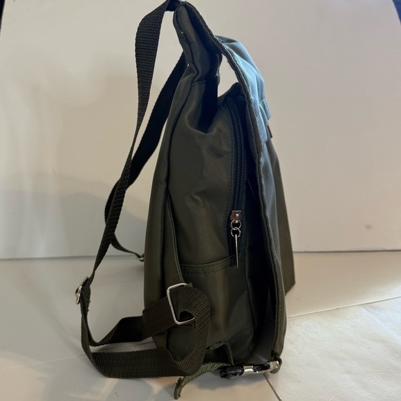 Moschino Olive Army Green Nylon Canvas Mini Backpack Purse Bag - Picture 2 of 11